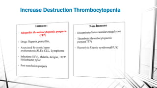 Increase Destruction Thrombocytopenia
 
