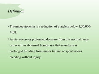 thrombocytopenia .pptx Platelet deficiency | PPTX