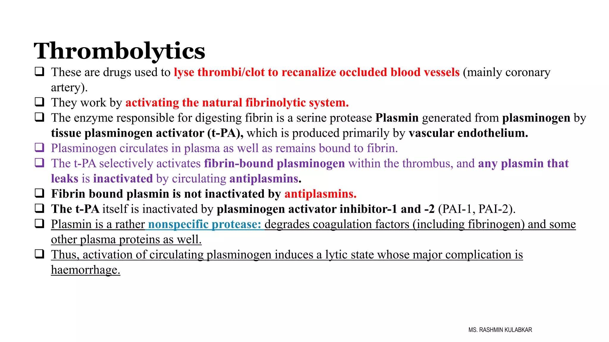 Thrombolytics ppt | PPTX