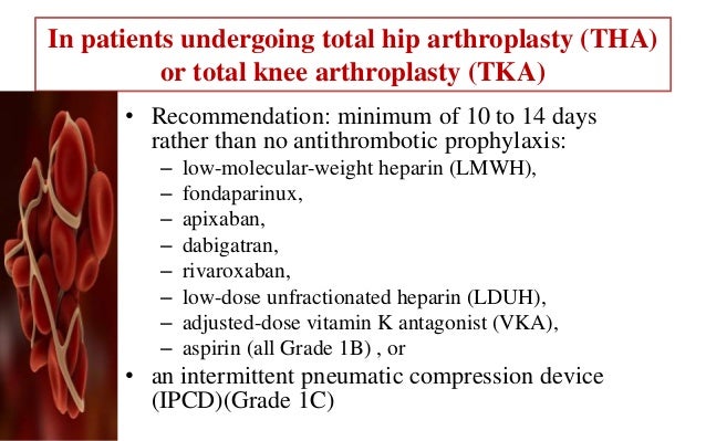 Thromboprophylaxis in orthopedic surgery