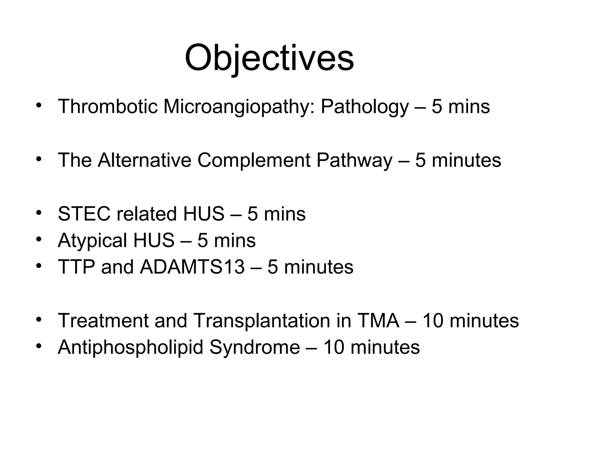 Thrombotic Microangiopathies and AntiPhospholipid Syndrome | PPT