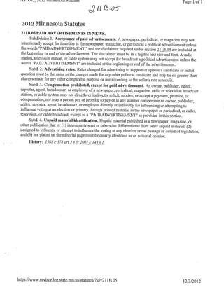 Throndson complaint against PB