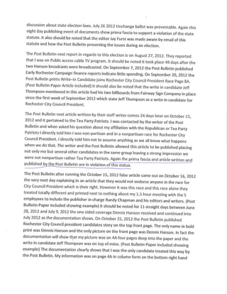 Throndson complaint against PB