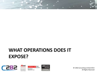 © C2B2 Consulting Limited 2013 
All Rights Reserved 
WHAT OPERATIONS DOES IT 
EXPOSE? 
 