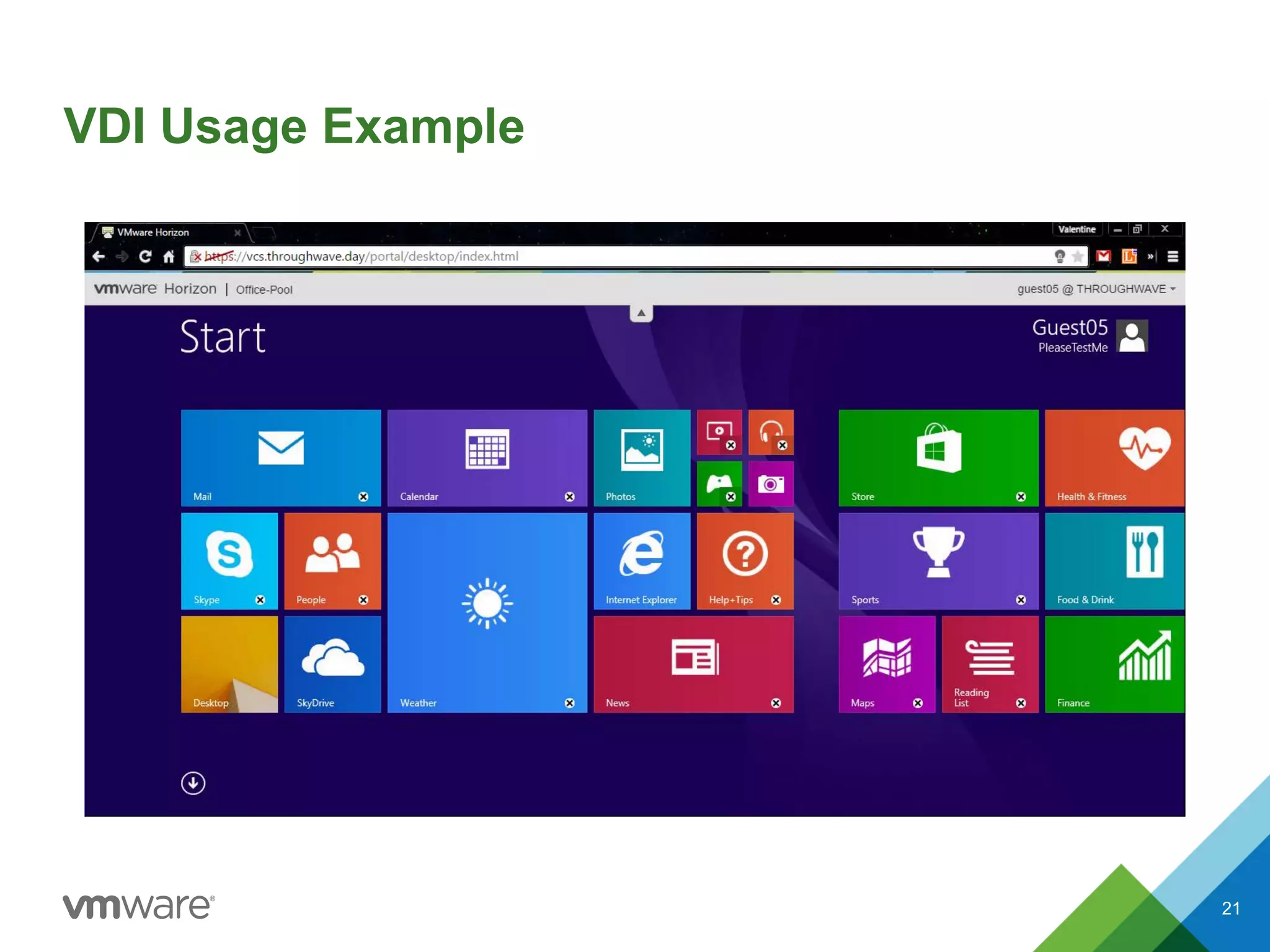 VDI Usage Example
21
 