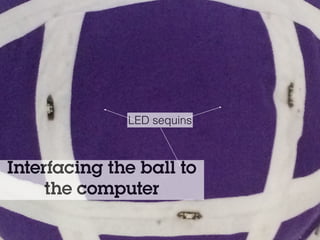 @holly_cummins
Interfacing the ball to
the computer
LED sequins
 