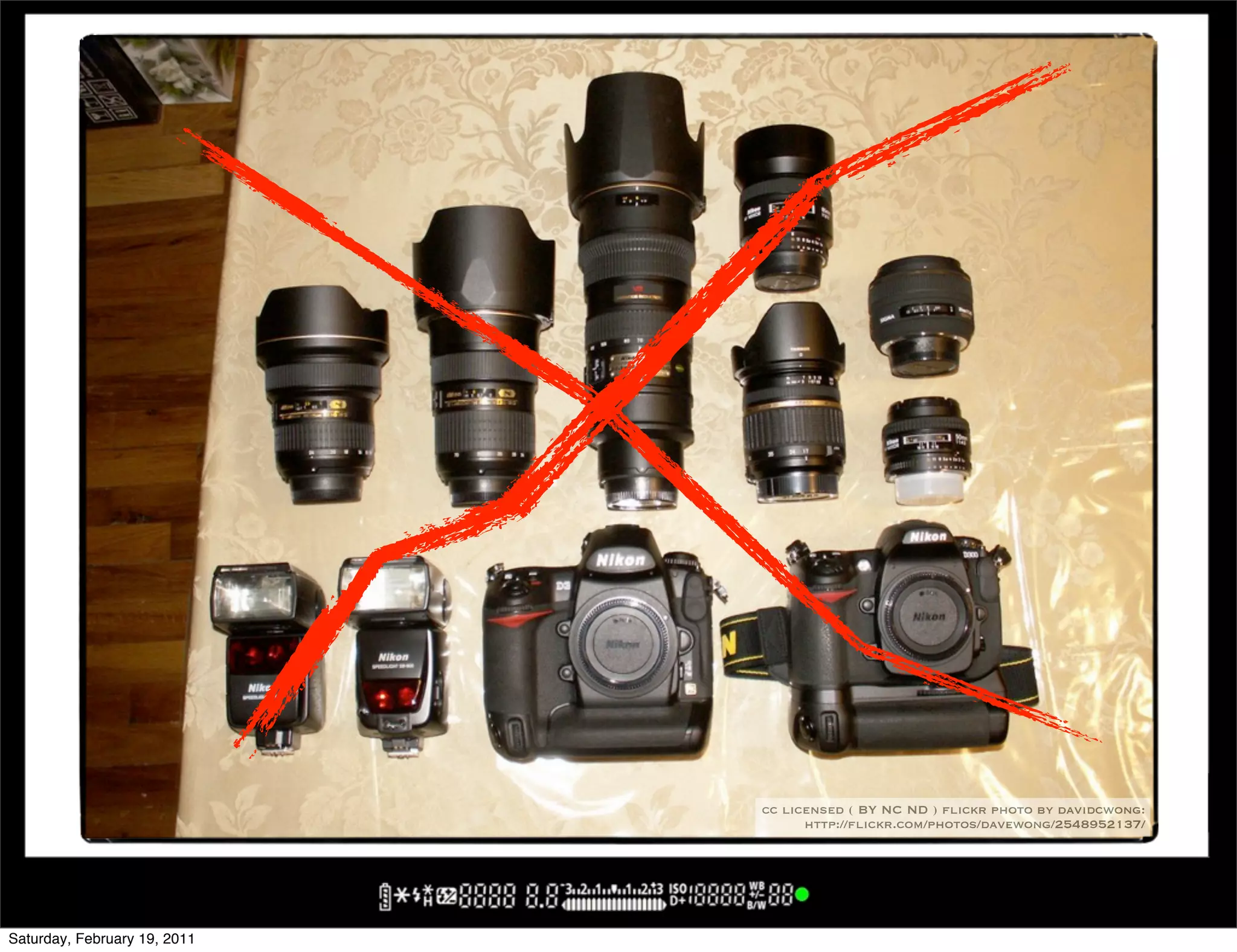 cc licensed ( BY NC ND ) flickr photo by davidcwong:
                                    http://flickr.com/photos/davewong/2548952137/




Saturday, February 19, 2011
 