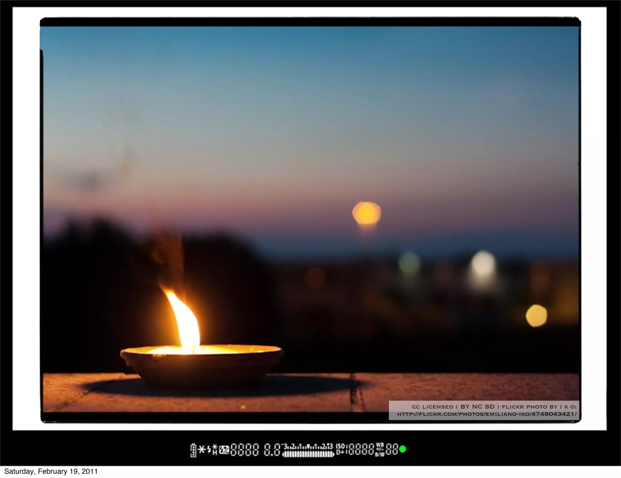 cc licensed ( BY NC SD ) flickr photo by i k o:
                              http://flickr.com/photos/emiliano-iko/4748043421/




Saturday, February 19, 2011
 