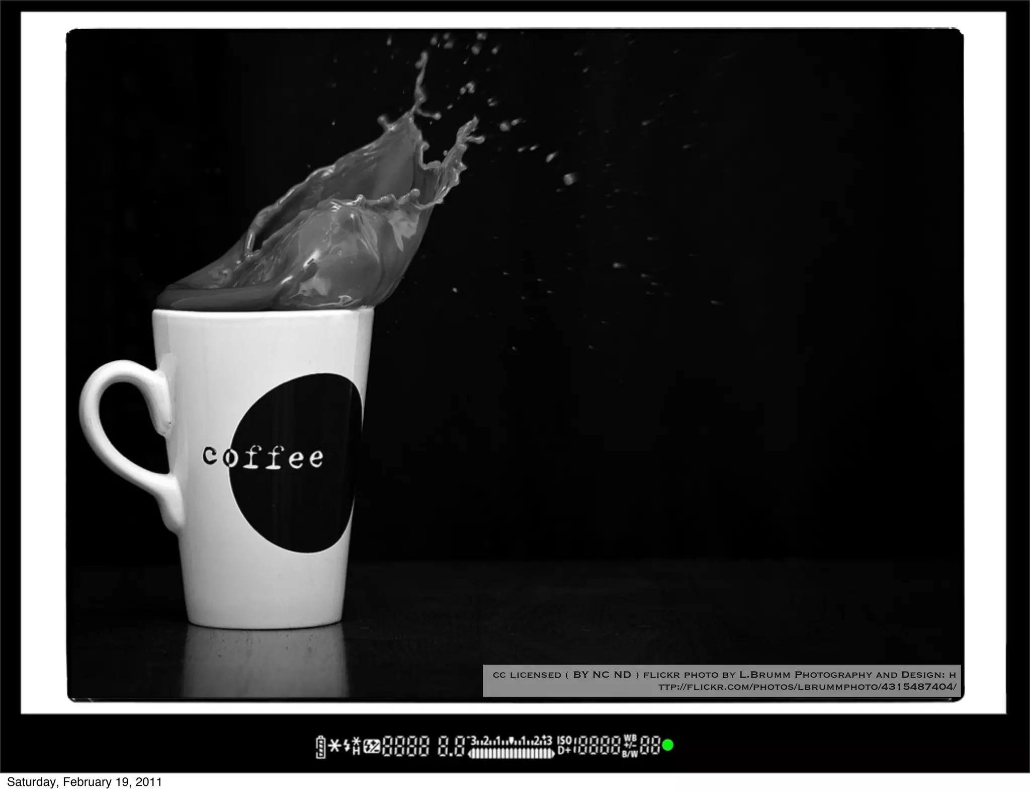 cc licensed ( BY NC ND ) flickr photo by L.Brumm Photography and Design: h
                                                          ttp://flickr.com/photos/lbrummphoto/4315487404/




Saturday, February 19, 2011
 