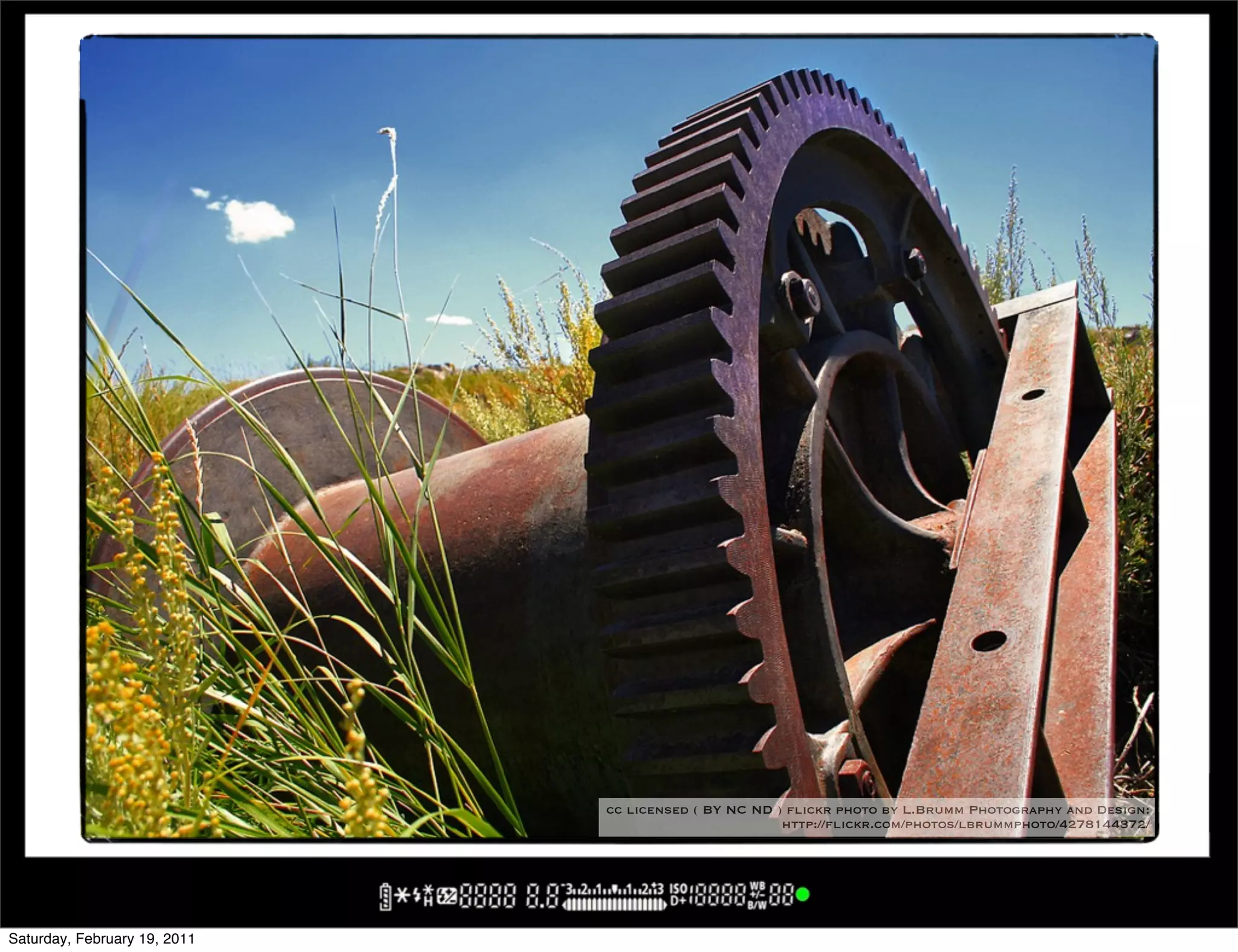 cc licensed ( BY NC ND ) flickr photo by L.Brumm Photography and Design:
                                                      http://flickr.com/photos/lbrummphoto/4278144872/




Saturday, February 19, 2011
 