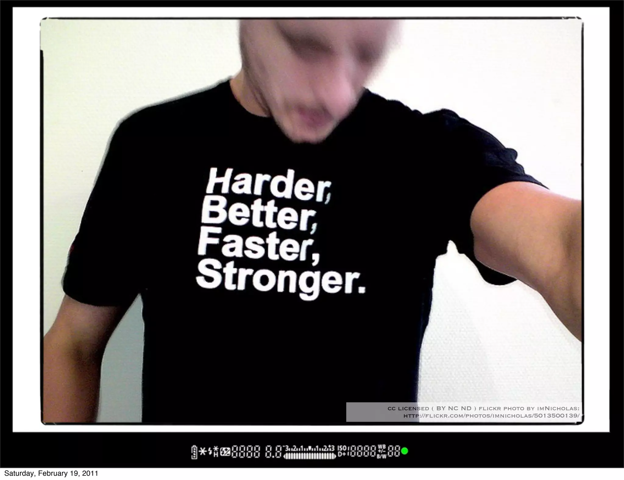 cc licensed ( BY NC ND ) flickr photo by imNicholas:
                                   http://flickr.com/photos/imnicholas/5013500139/




Saturday, February 19, 2011
 