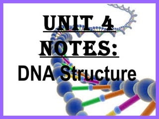 Unit 4
notes:
DNA Structure
 