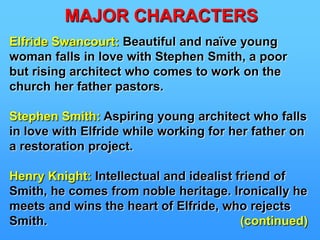Plot Summary  They watch him take her body to the woods    and bury it where it will never be found. MissAldclyffe, however, warns Aneas he is being     watched and he escapes.  The men of the town learn of the entire intrigue    and set they set about to capture Aneas.  He is finally caught when he tries to rape Cytherea.  In his cell he hangs himself and leaves a long     letter explaining that he accidentally killed his    when she turned her head as he tried to slap    her because she enraged him.   