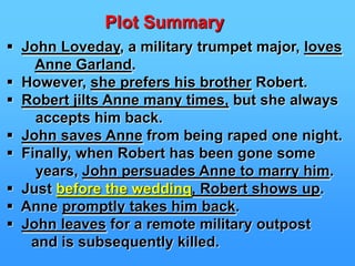  Fanny Robin is pregnant by Troy but no one        else one knows this. Troy marries Bathsheba and begins to gamble      as well as being a bad manager.Oak again saves the farm while Troy and the       workers sleep in a drunken slumber. Fanny Robin and her baby die.