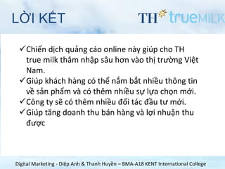 Digital Marketing Th true milk sinh vien Kent | PDF