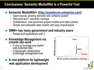 Data Flow in the Ultrapedia Prototype Real-time feed of WP changesNote most WP page changes will be text and have no semantic importEnglish Wikipedia subsetDynamic extraction of WP semantic data into RDFDBpedia update streamWP page text updates 