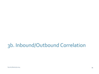 3b. Inbound/Outbound Correlation 
Security Bootcamp 2014 26 
 