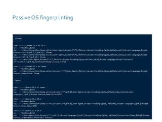 Passive OS fingerprinting 
Security Bootcamp 2014 38 
 