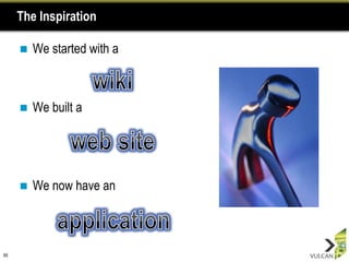 The Inspiration

        We started with a



        We built a




        We now have an



60
 