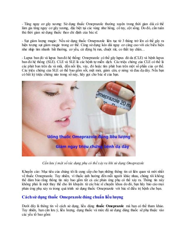Thuốc omeprazol 20mg là thuốc gì tác dụng và liều dùng