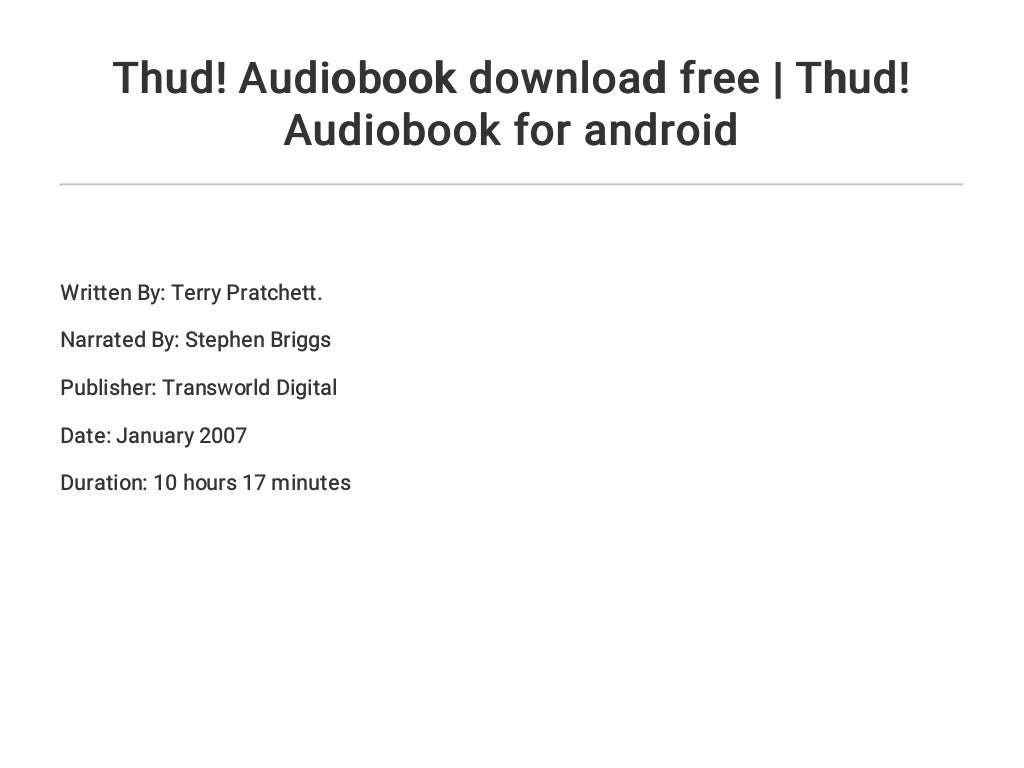 download thud audiobook download thud audiobook
