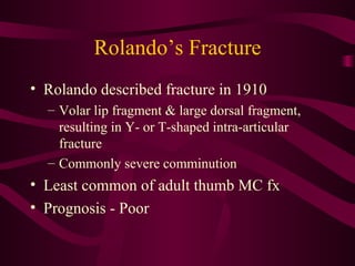 Thumb fractures | PPT