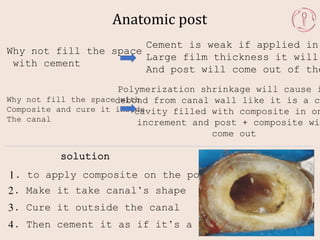 post and core techniques, materials and trouble shooting | PPTX