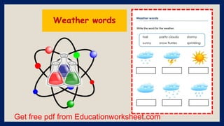 Get free pdf from Educationworksheet.com
Weather words
 