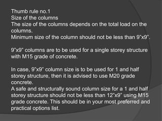 Thumb rules for placing column layout | PDF