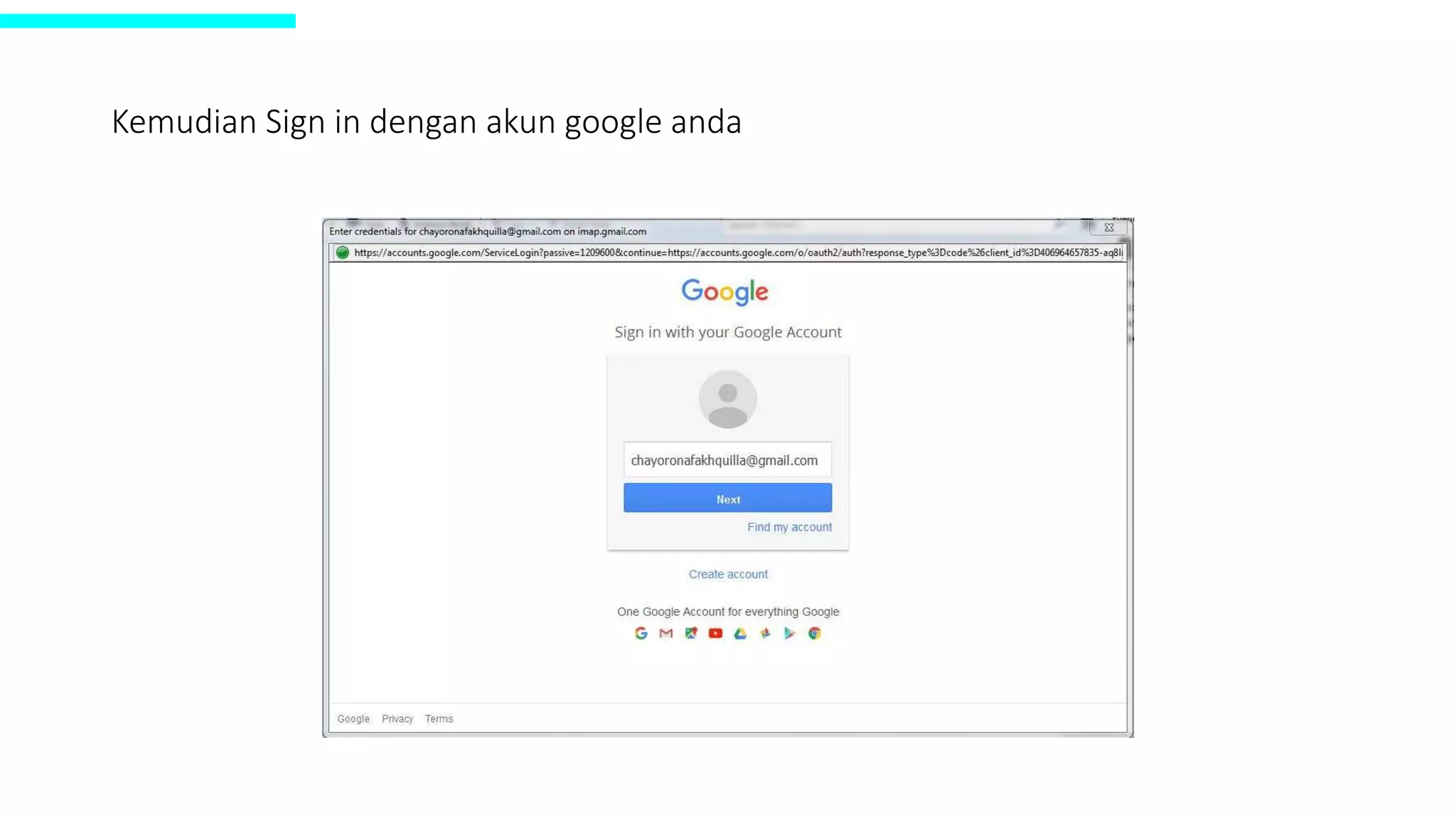 Kemudian Sign in dengan akun google anda
 
