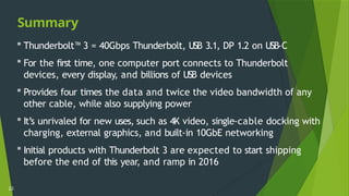 intel thunderbolt technology ppt presentation | PPT