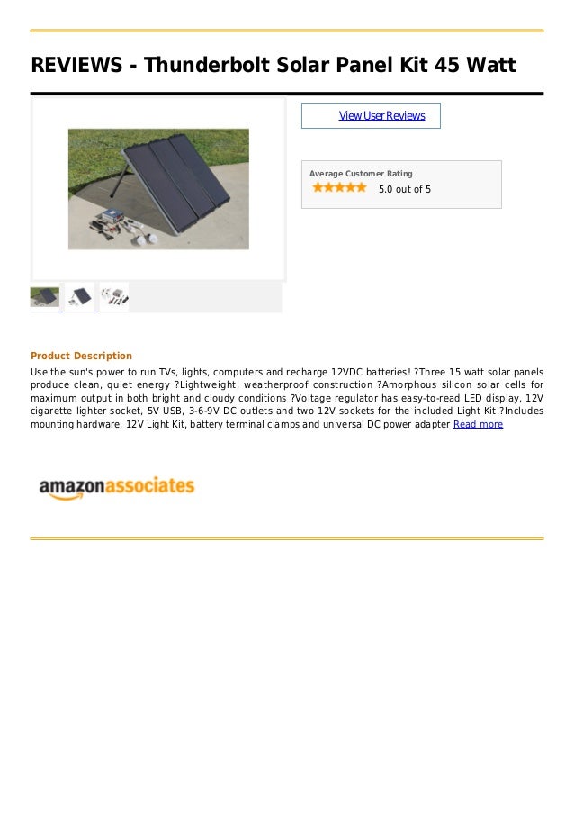 Thunderbolt solar panel kit 45 watt