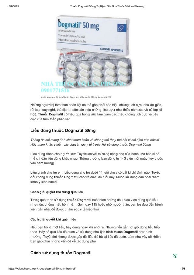 Thuoc dogmatil 50mg tri benh gi Nha thuoc vo lan phuong