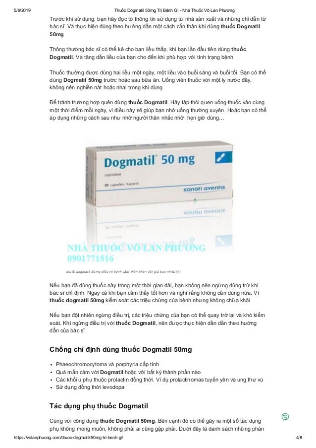 Thuoc dogmatil 50mg tri benh gi Nha thuoc vo lan phuong