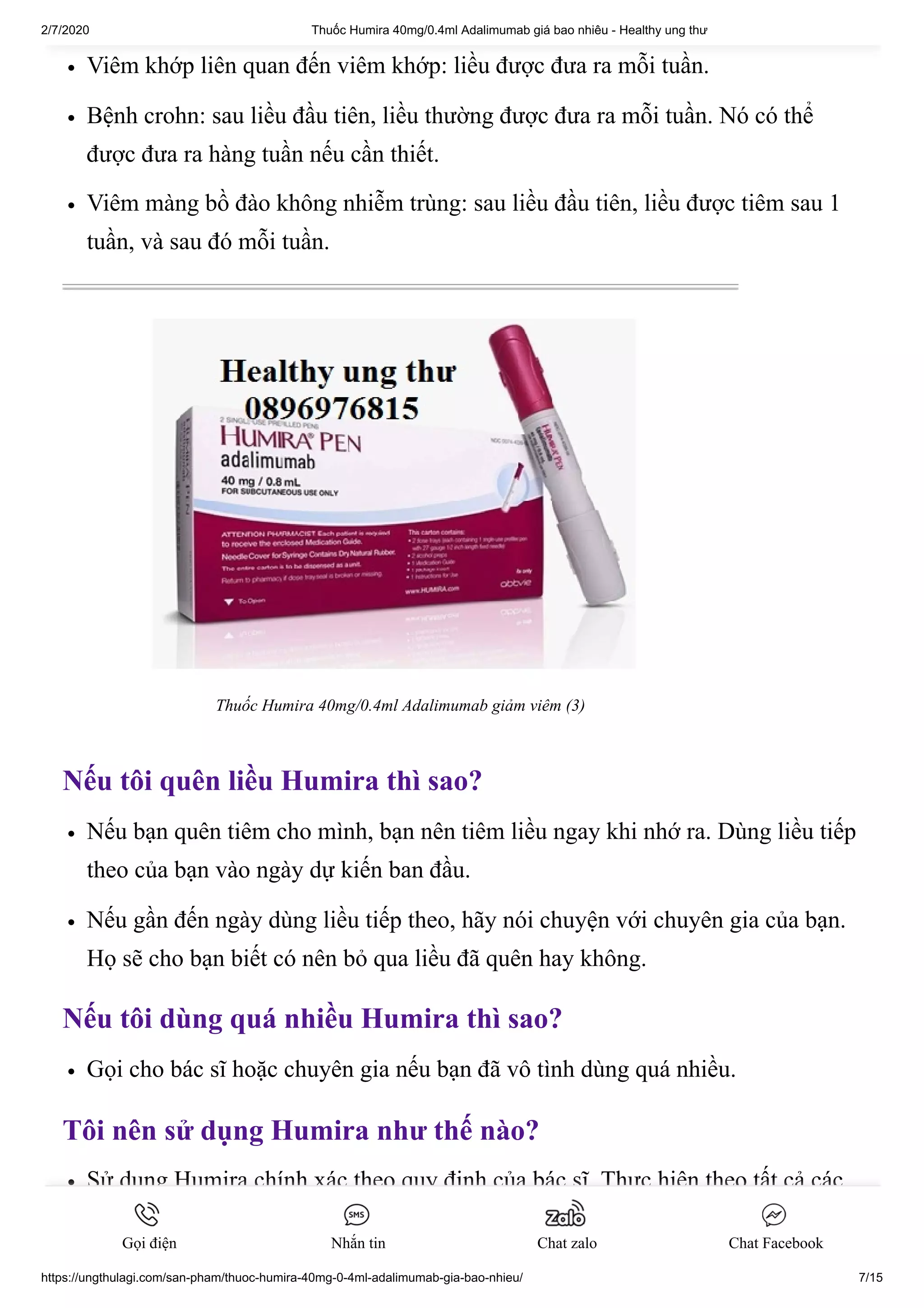 Thuoc humira 40mg 0 4ml adalimumab giam viem | PDF