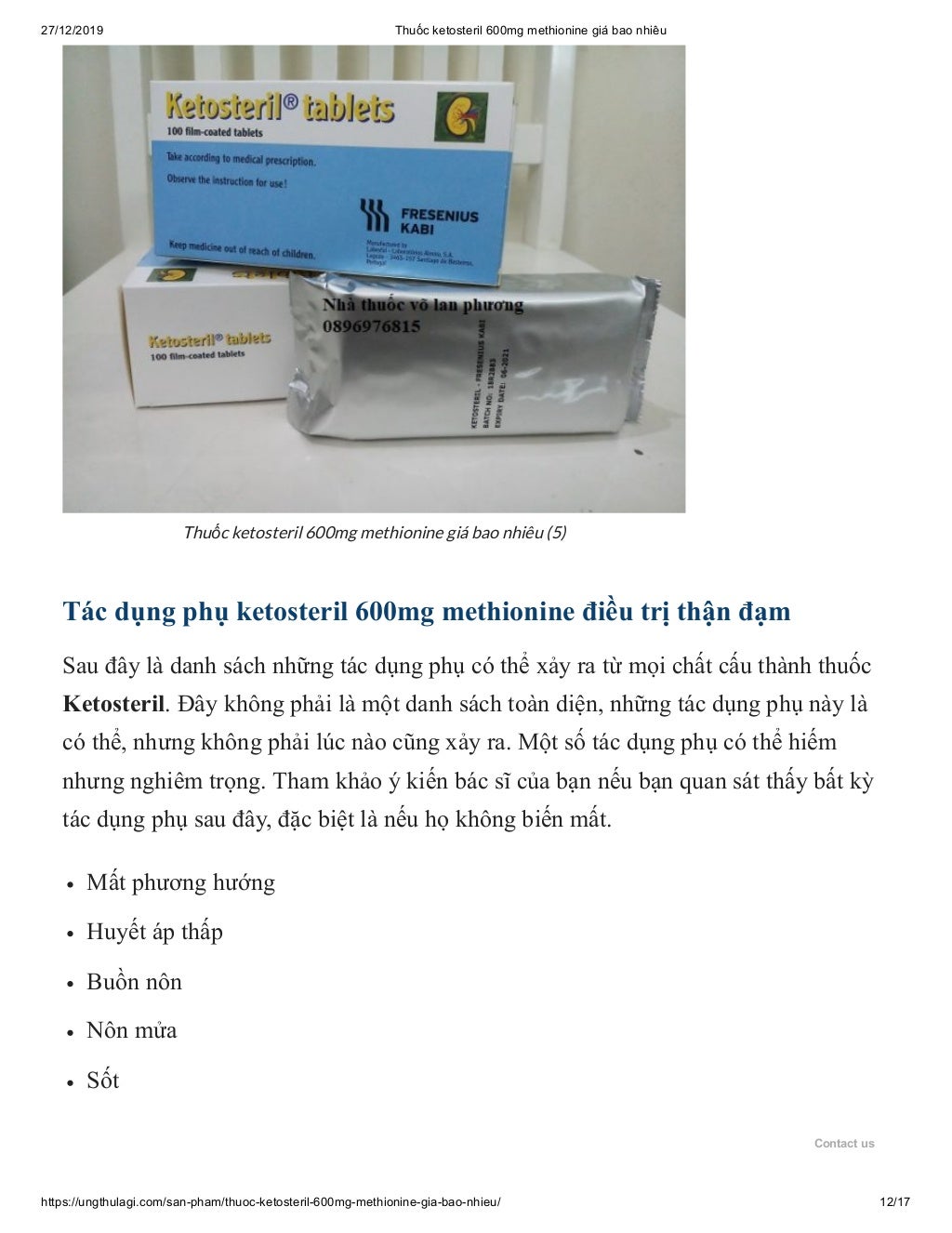 Thuoc ketosteril 600mg ketosteril ketosteril gia bao nhieu healthy