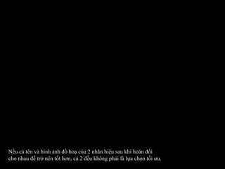Nếu cả tên và hình ảnh đồ hoạ của 2 nhãn hiệu sau khi hoán đổi cho nhau đề trở nên tốt hơn, cả 2 đều không phải là lựa chọn tối ưu. 