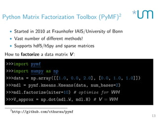 Low-rank matrix approximations in Python by Christian Thurau PyData ...