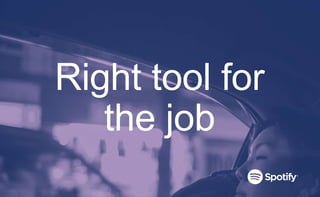 Right tool for
the job
 