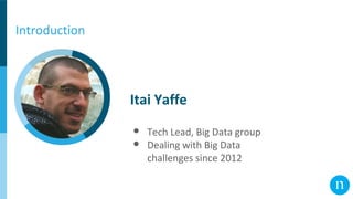 Introduction
Itai Yaffe
● Tech Lead, Big Data group
● Dealing with Big Data
challenges since 2012
 