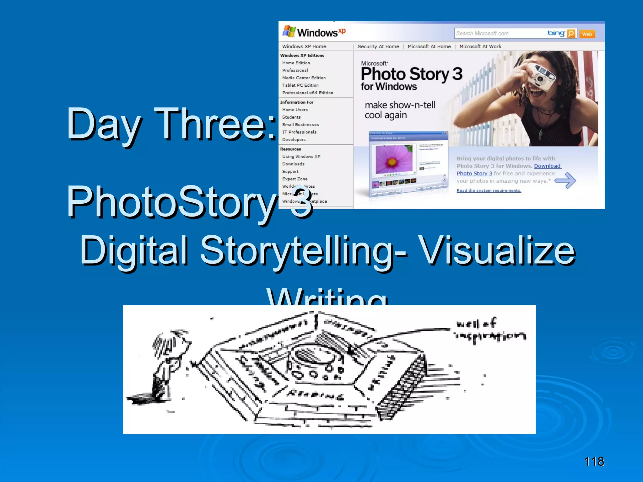 Digital Storytelling- Visualize Writing Day Three:  PhotoStory 3 