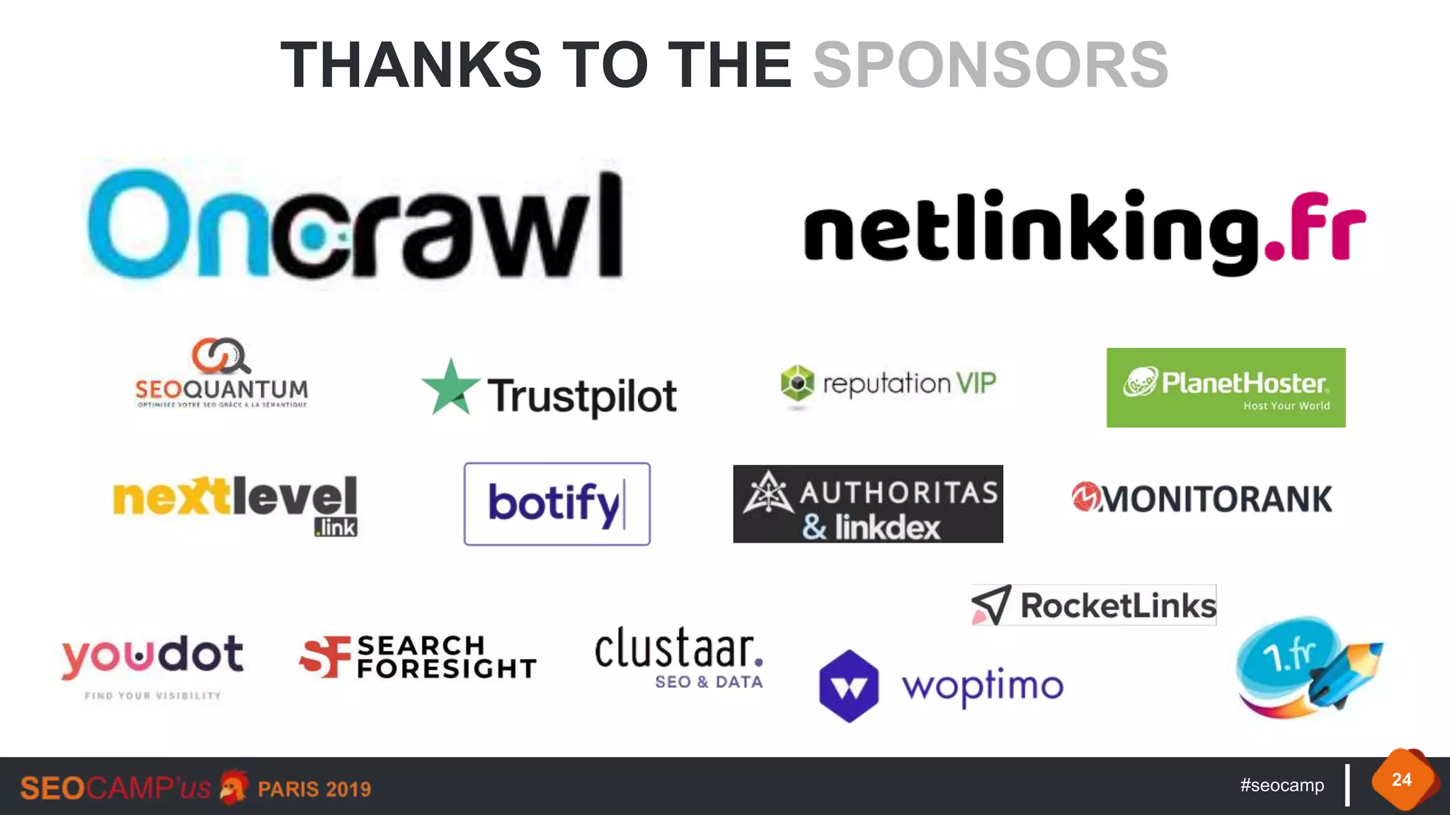 #seocamp 24
THANKS TO THE SPONSORS
 