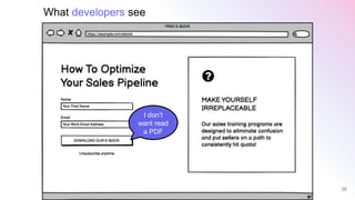 35
I don’t
want read
a PDF
What developers see
 