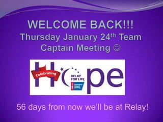 56 days from now we’ll be at Relay!
 