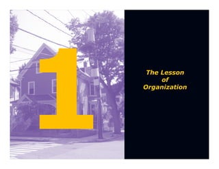 The Lesson
     of
Organization
 
