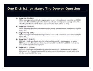One District, or Many: The Denver Question
 
