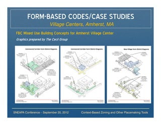 FORM-BASED CODES/CASE STUDIES
                        Village Centers, Amherst, MA
 FBC Mixed Use Buildng Concepts for Amherst Village Center
 Graphics prepared by The Cecil Group




SNEAPA Conference – September 20, 2012   Context-Based Zoning and Other Placemaking Tools
 
