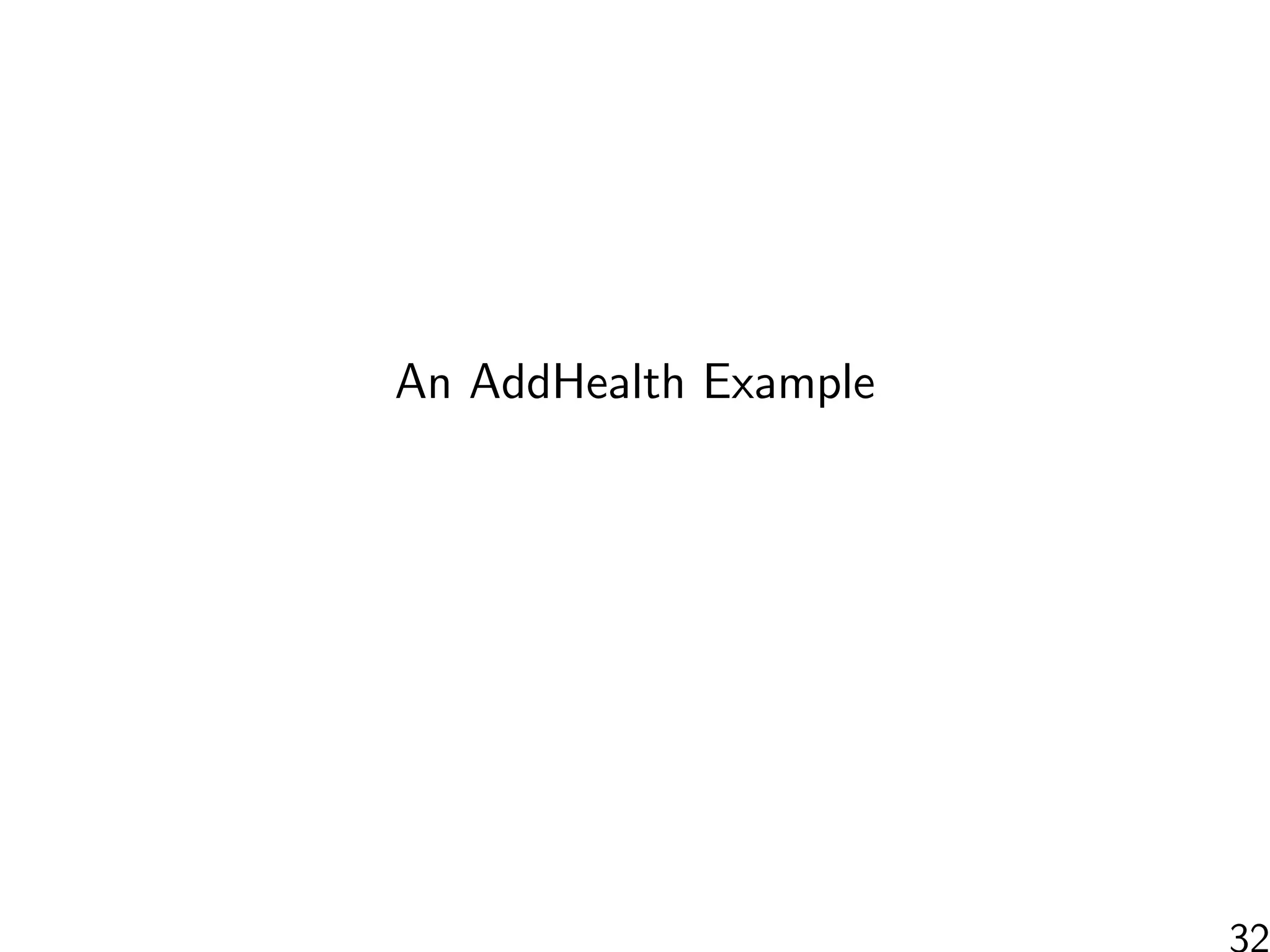 An AddHealth Example
32
 