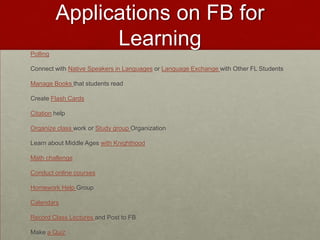 What about Facebook?