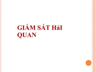 GIÁM SÁT HảI QUAN 